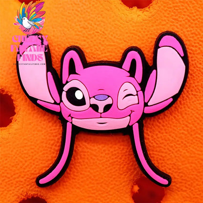1pcs Cartoon movie Lilo Stitch Shoe Accessories Clog Charms Sandals Decoration Pink Stitch Angel PVC Clogs Buckle for Kids Gifts Cheeky Fantail Finds