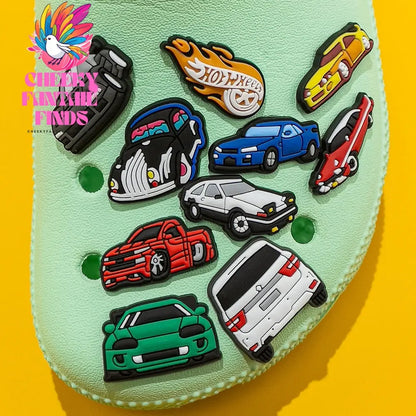 1pcs Clog Charms Cars Cool Roadster SUV PVC Clips Accessories Mini Classic Car Shoe Charms Turbine Clog Pin Kids Gift Cheeky Fantail Finds