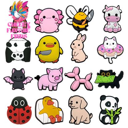 1pcs Cute Animals Shoe Charms Accessories Funny Duck Dog Panda Pig Shoe Decoration Bunny Cat Clog Pin for Women Grils Gift Cheeky Fantail Finds