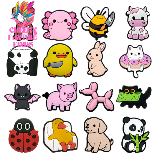 1pcs Cute Animals Shoe Charms Accessories Funny Duck Dog Panda Pig Shoe Decoration Bunny Cat Clog Pin for Women Grils Gift Cheeky Fantail Finds