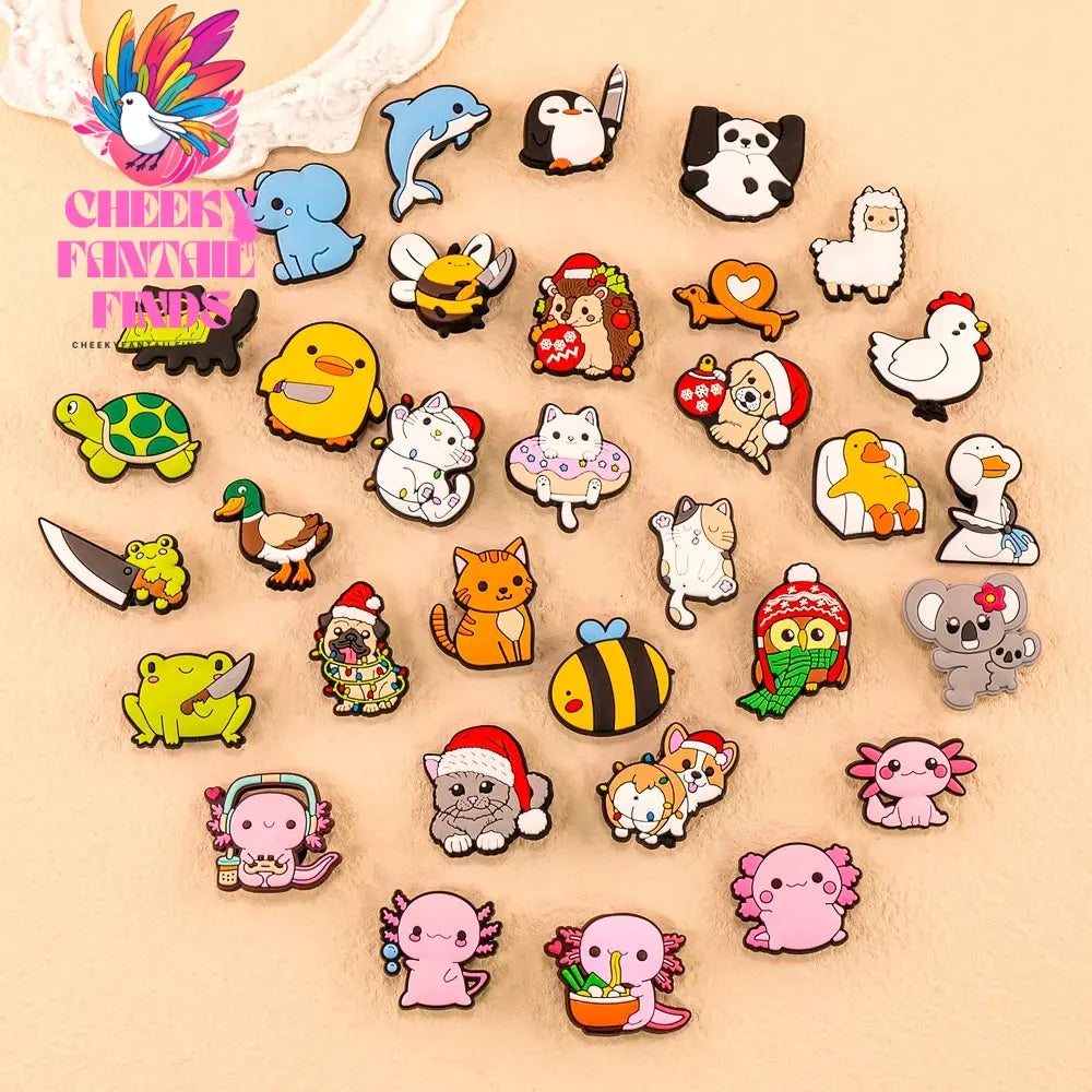 1pcs Cute Animals Shoe Charms Cats Dogs Panda Duck Pins Pink Shoe Accessories Sandals Decorations for Kids Men Women Buckle - Cheeky Fantail Finds