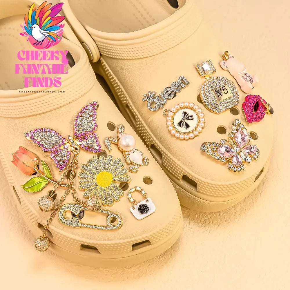 1pcs Designer Metal Shoe Charms Luxury Decorations Pins for Women Girls Sandal Ornamental Pearl Shoe Accessories for Clog Buckle - Cheeky Fantail Finds