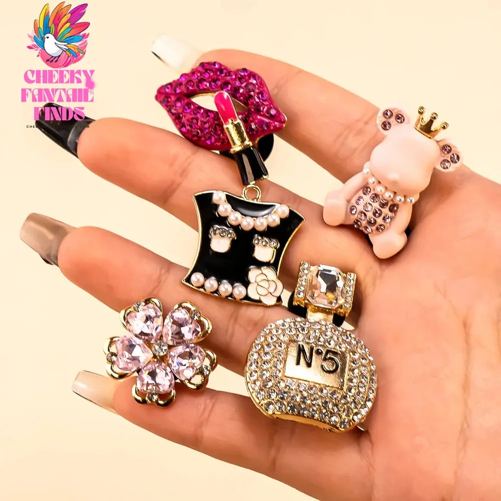1pcs Designer Metal Shoe Charms Luxury Decorations Pins for Women Girls Sandal Ornamental Pearl Shoe Accessories for Clog Buckle - Cheeky Fantail Finds