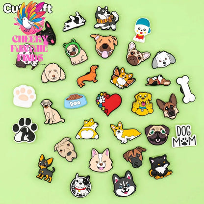 1pcs Dog Corgi Bulldog Shoe Charms Accessories,Shoe Decorations Pins for Woman Men Girls Boys Kids,Garden Sandals Clog Buckles Cheeky Fantail Finds
