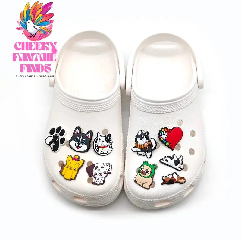 1pcs Dog Corgi Bulldog Shoe Charms Accessories,Shoe Decorations Pins for Woman Men Girls Boys Kids,Garden Sandals Clog Buckles Cheeky Fantail Finds