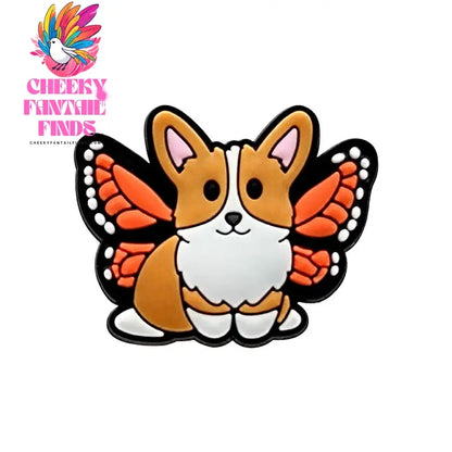 1pcs Dog Corgi Bulldog Shoe Charms Accessories,Shoe Decorations Pins for Woman Men Girls Boys Kids,Garden Sandals Clog Buckles Cheeky Fantail Finds