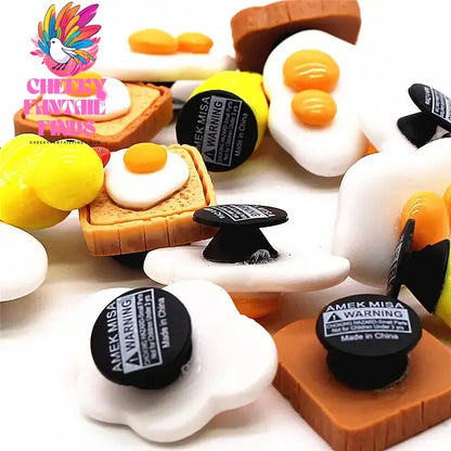 1pcs Fried Eggs Resin Shoes Charms Kawaii Little Yellow Duck Shoe Accessories Bread Slices Decorations Clogs Pin for Kids Gifts Cheeky Fantail Finds