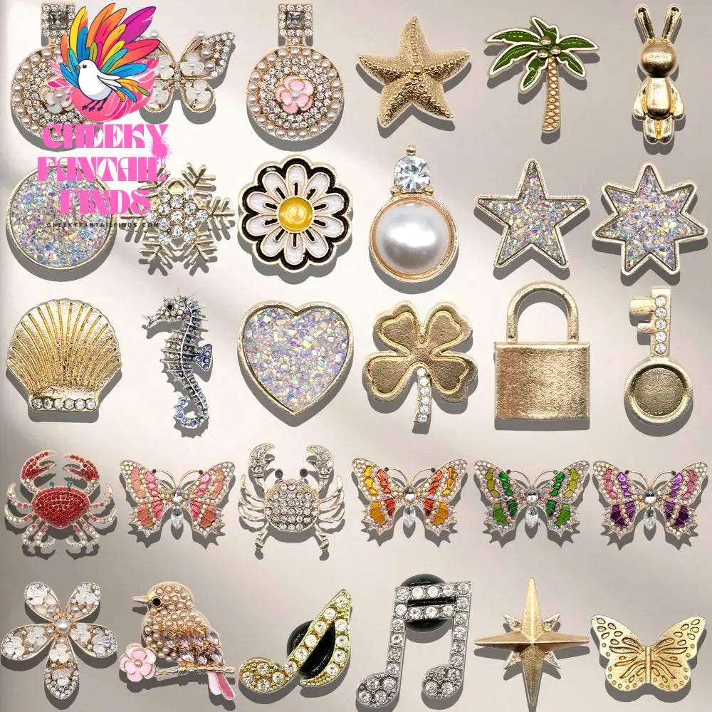 1pcs Golden Metal Shoes Charms Designer Luxury Butterfly Daisy Pins for Women Girls Shoes Decorations Accessories Buckles Gift - Cheeky Fantail Finds
