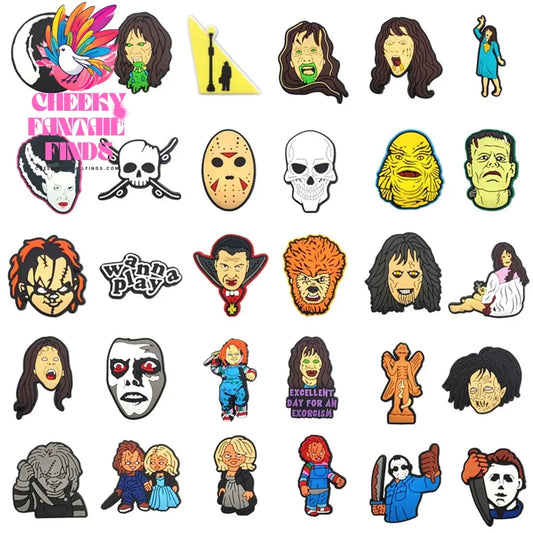 1pcs Halloween Horror Movie Exorcist shoe Charms Designer for Shoe  Accessories for Classic Clog Kids Gift Hot Sale Cheeky Fantail Finds