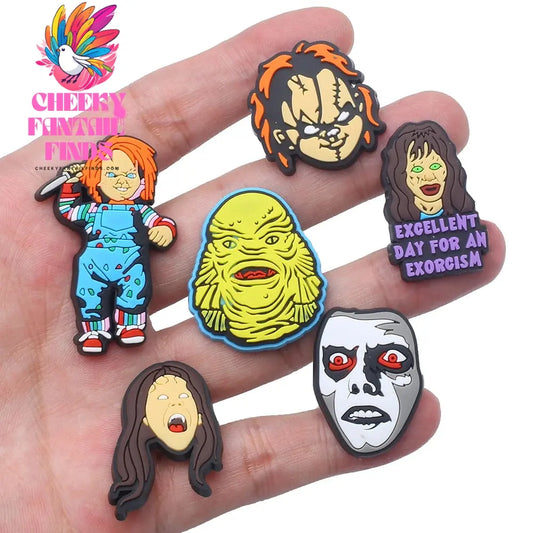 1pcs Halloween Horror Movie Exorcist shoe Charms Designer for Shoe  Accessories for Classic Clog Kids Gift Hot Sale Cheeky Fantail Finds