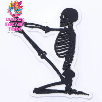 1pcs Horror Movie Skeleton Shoe Charms Black Bone Shoe Decoration The Best Gifts For Boyfriend Kids Boys Girls Cheeky Fantail Finds