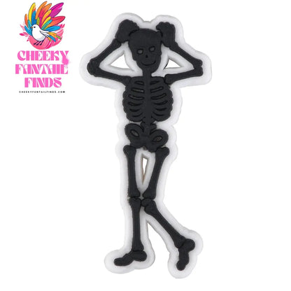 1pcs Horror Movie Skeleton Shoe Charms Black Bone Shoe Decoration The Best Gifts For Boyfriend Kids Boys Girls Cheeky Fantail Finds