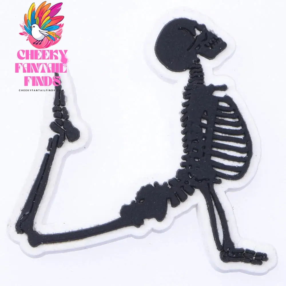 1pcs Horror Movie Skeleton Shoe Charms Black Bone Shoe Decoration The Best Gifts For Boyfriend Kids Boys Girls Cheeky Fantail Finds
