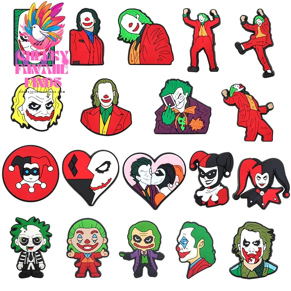 1pcs Joker Movie Cartoon Shoe Charms Accessories Children Shoe Decorations Fit Wristband Classic Clog Charms Party Present Cheeky Fantail Finds