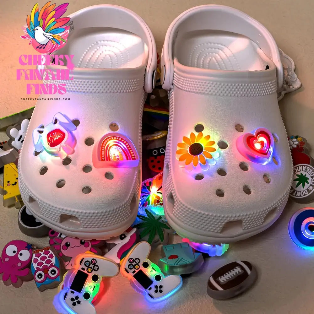 1pcs LED Shoe Charms for Kids Gift Owl Unicorn Gamepad Football Lighted Shoes Decoration Shoe Accessories Pins Clogs Buckles Cheeky Fantail Finds