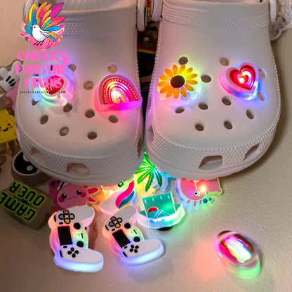 1pcs LED Shoe Charms for Kids Gift Owl Unicorn Gamepad Football Lighted Shoes Decoration Shoe Accessories Pins Clogs Buckles Cheeky Fantail Finds