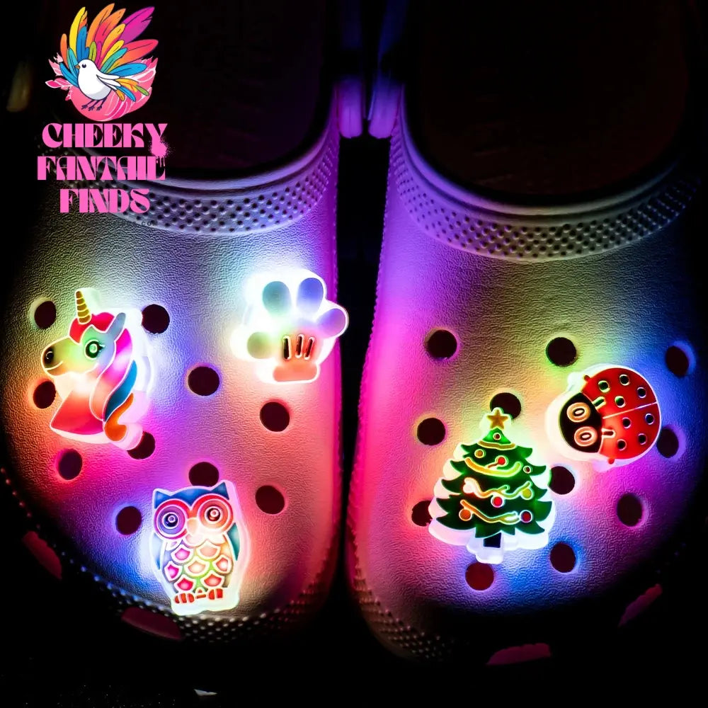 1pcs LED Shoe Charms for Kids Gift Owl Unicorn Gamepad Football Lighted Shoes Decoration Shoe Accessories Pins Clogs Buckles Cheeky Fantail Finds