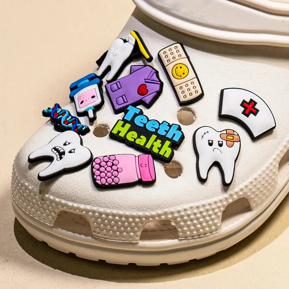 1pcs Medical Shoe Charms for Clog Accessories Girls Teeth Nurse PVC Shoe Decoration Pins for Women Sneakers Summer Gifts - Cheeky Fantail Finds