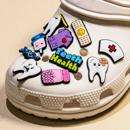 1pcs Medical Shoe Charms for Clog Accessories Girls Teeth Nurse PVC Shoe Decoration Pins for Women Sneakers Summer Gifts - Cheeky Fantail Finds