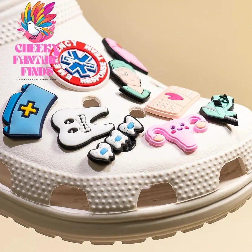 1pcs Medical Shoe Charms for Clog Accessories Girls Teeth Nurse PVC Shoe Decoration Pins for Women Sneakers Summer Gifts - Cheeky Fantail Finds