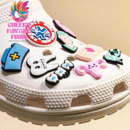 1pcs Medical Shoe Charms for Clog Accessories Girls Teeth Nurse PVC Shoe Decoration Pins for Women Sneakers Summer Gifts - Cheeky Fantail Finds