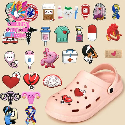 1pcs Medical Style PVC Shoe Charms Nurse Stethoscope Shoes Decorations Buckle Garden Sandal Accessories Ornaments - Cheeky Fantail Finds