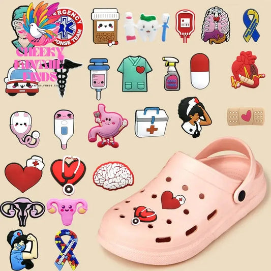 1pcs Medical Style PVC Shoe Charms Nurse Stethoscope Shoes Decorations Buckle Garden Sandal Accessories Ornaments - Cheeky Fantail Finds