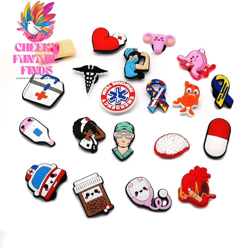 1pcs Medical Style PVC Shoe Charms Nurse Stethoscope Shoes Decorations Buckle Garden Sandal Accessories Ornaments - Cheeky Fantail Finds