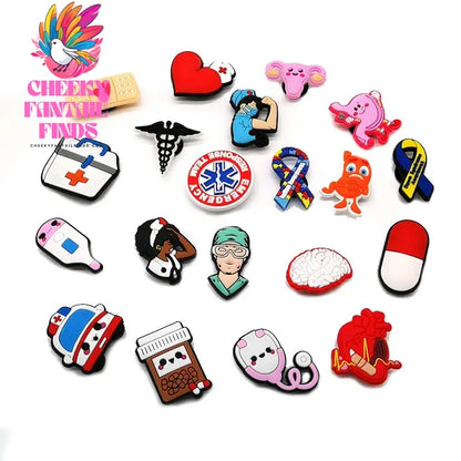 1pcs Medical Style PVC Shoe Charms Nurse Stethoscope Shoes Decorations Buckle Garden Sandal Accessories Ornaments - Cheeky Fantail Finds