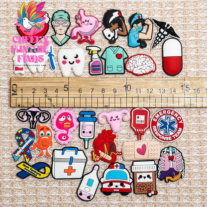 1pcs Medical Style PVC Shoe Charms Nurse Stethoscope Shoes Decorations Buckle Garden Sandal Accessories Ornaments - Cheeky Fantail Finds