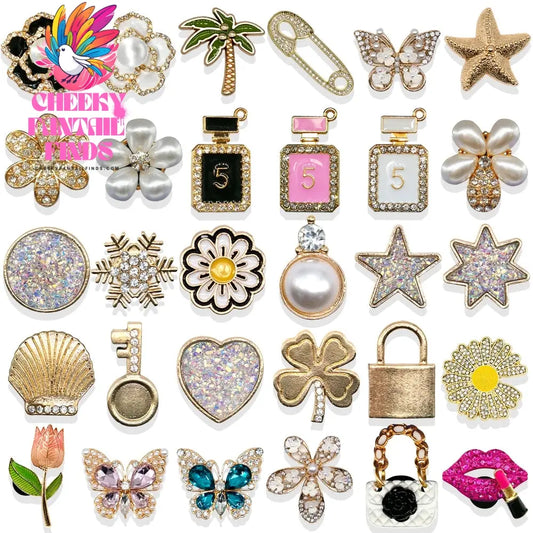 1pcs Metal Shoe Charms for Women Girls Daisy Lips Designer Shinning Golden Pins Shoes Accessories Decorations Buckle Gifts - Cheeky Fantail Finds