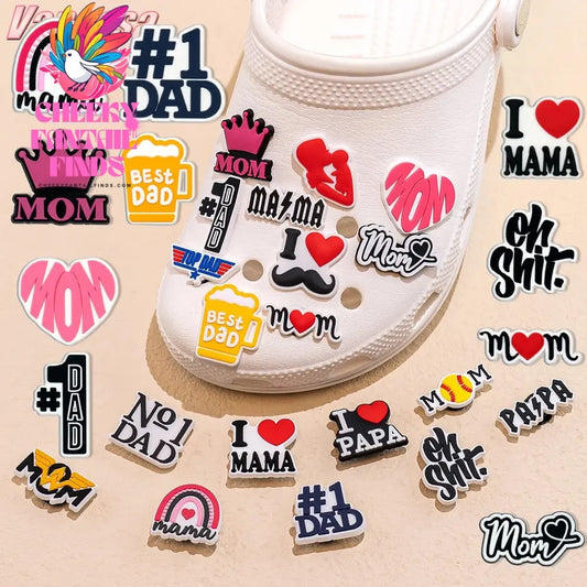 1pcs Mother's Day Charms for Dad Shoe Decorations Pins for Women Men Kids Girls Boys Favor Gifts Buckle Shoe Accessories - Cheeky Fantail Finds