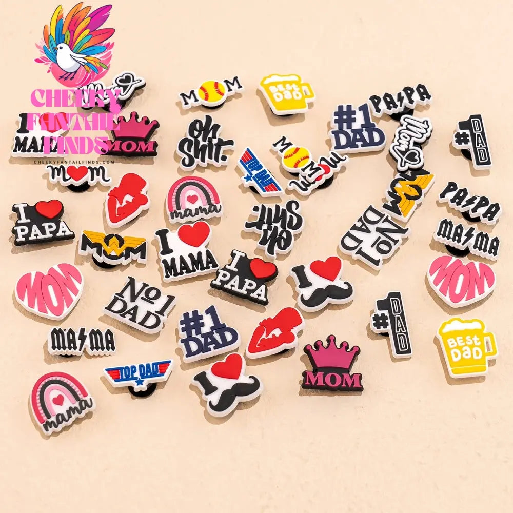 1pcs Mother's Day Charms for Dad Shoe Decorations Pins for Women Men Kids Girls Boys Favor Gifts Buckle Shoe Accessories - Cheeky Fantail Finds