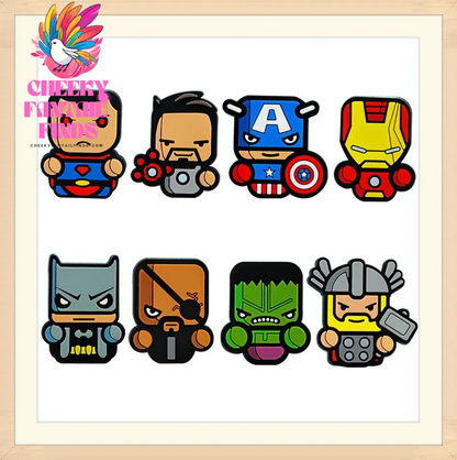 1pcs Movies Super Hero Shoe Cute Charms Decorations Pvc Accessories Cartoon 3D Badges for Batmans Kids Gift Toys Set Cheeky Fantail Finds