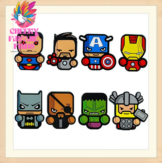 1pcs Movies Super Hero Shoe Cute Charms Decorations Pvc Accessories Cartoon 3D Badges for Batmans Kids Gift Toys Set Cheeky Fantail Finds