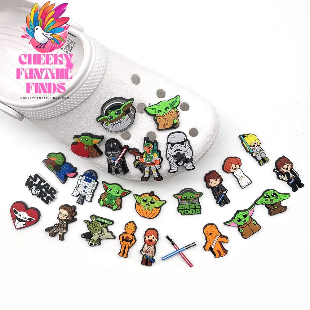 1pcs Movies Yoda Shoe Charms for Shoes Decoration Accessories PVC Charms Cartoon Badges for Kids Women Party Favors Gifts Cheeky Fantail Finds