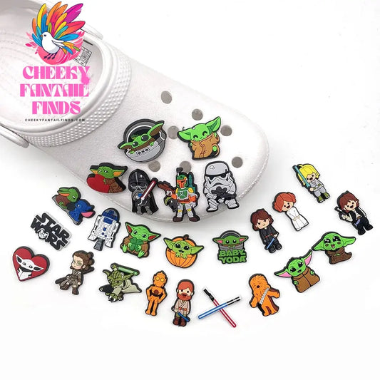 1pcs Movies Yoda Shoe Charms for Shoes Decoration Accessories PVC Charms Cartoon Badges for Kids Women Party Favors Gifts Cheeky Fantail Finds
