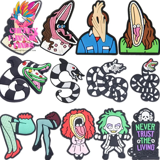 1pcs New Halloween Scary Face LShoe Charms Horror Movie Snake Shoe Decoration Cool Monster Clog Charms Holiday Gifts Cheeky Fantail Finds
