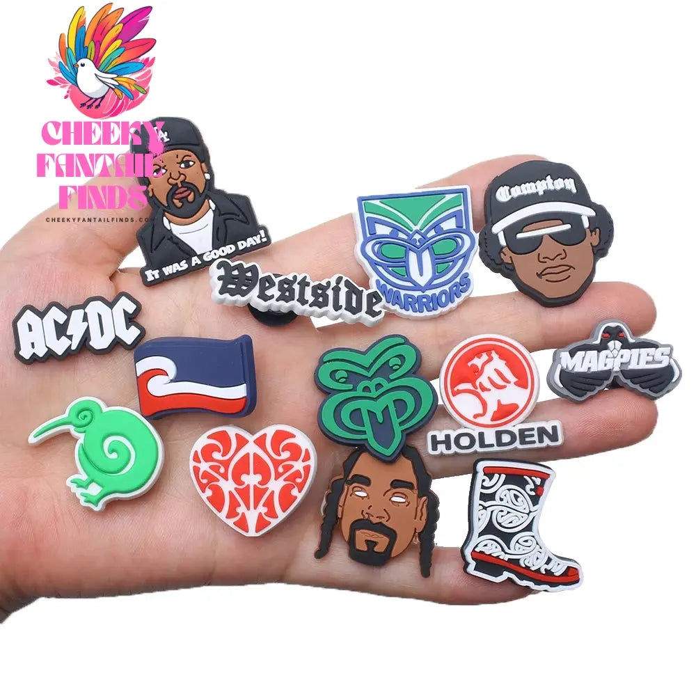 1pcs New Zealand style Love flag Shoes Decorated pvc shoes charm selling designer custom Shoe charm Cheeky Fantail Finds