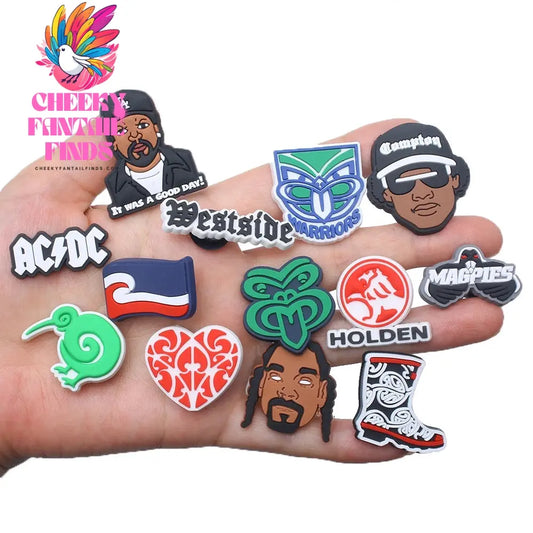 1pcs New Zealand style Love flag Shoes Decorated pvc shoes charm selling designer custom Shoe charm Cheeky Fantail Finds