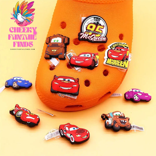 1pcs Original Cartoon Movie Racing Story Accessories Shoe Charms Sandals Decoration Cars PVC Clogs Clips Buckle for Kids Gifts Cheeky Fantail Finds