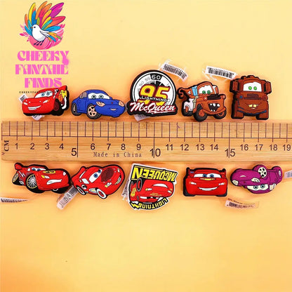 1pcs Original Cartoon Movie Racing Story Accessories Shoe Charms Sandals Decoration Cars PVC Clogs Clips Buckle for Kids Gifts Cheeky Fantail Finds