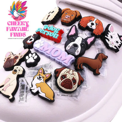 1pcs Original Cute Pets PVC Shoe Charms Funny Pug Designer Sandal Upper Decoration Accessories Bulldog Dog Cat Clog Pins Buckle Cheeky Fantail Finds