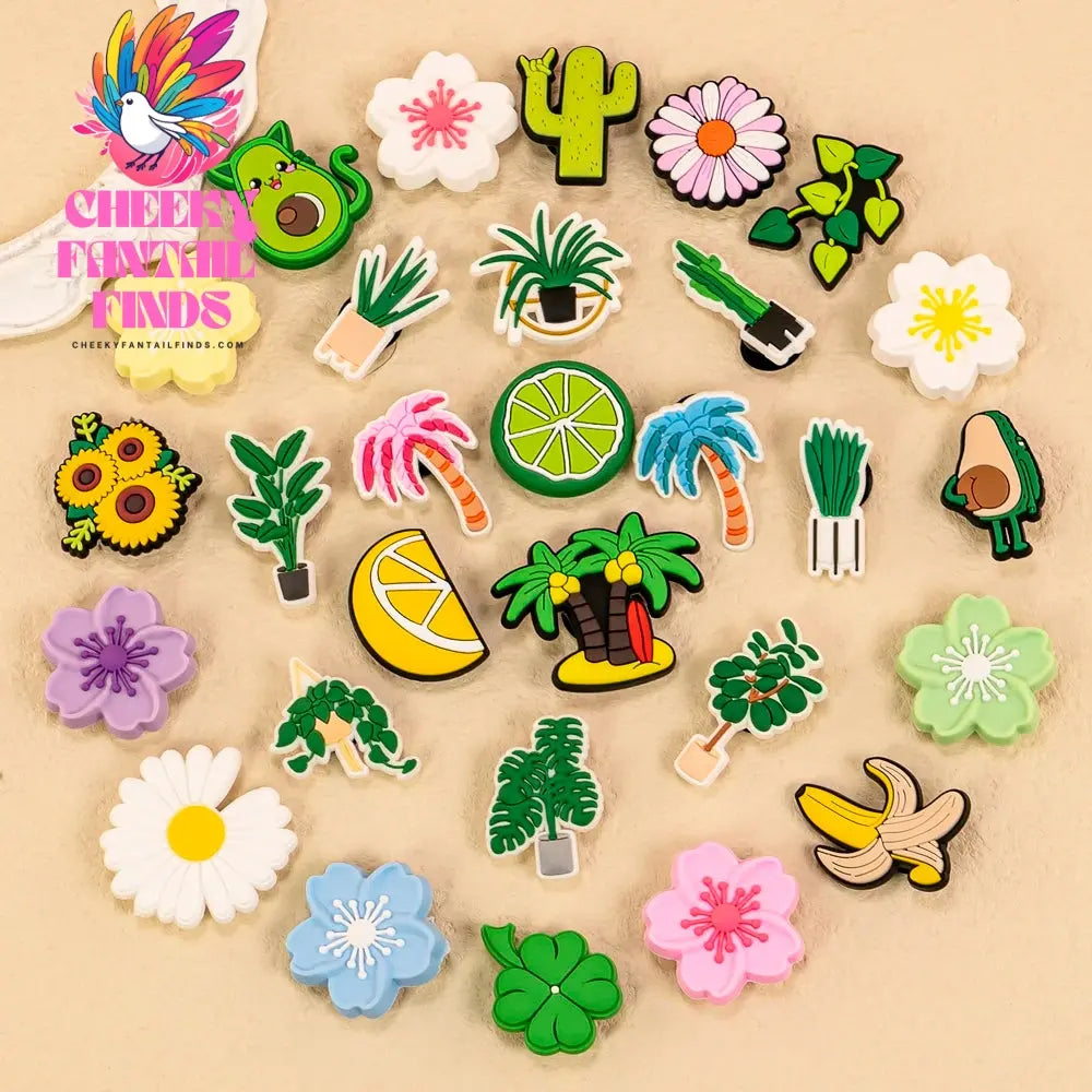 1pcs PVC All Plants Shoe Charms for Women Girls Kids Clog Accessories Fruit Flower Shoe Decorations Pins for Gift Sandal Buckles - Cheeky Fantail Finds