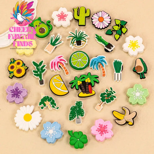 1pcs PVC All Plants Shoe Charms for Women Girls Kids Clog Accessories Fruit Flower Shoe Decorations Pins for Gift Sandal Buckles - Cheeky Fantail Finds
