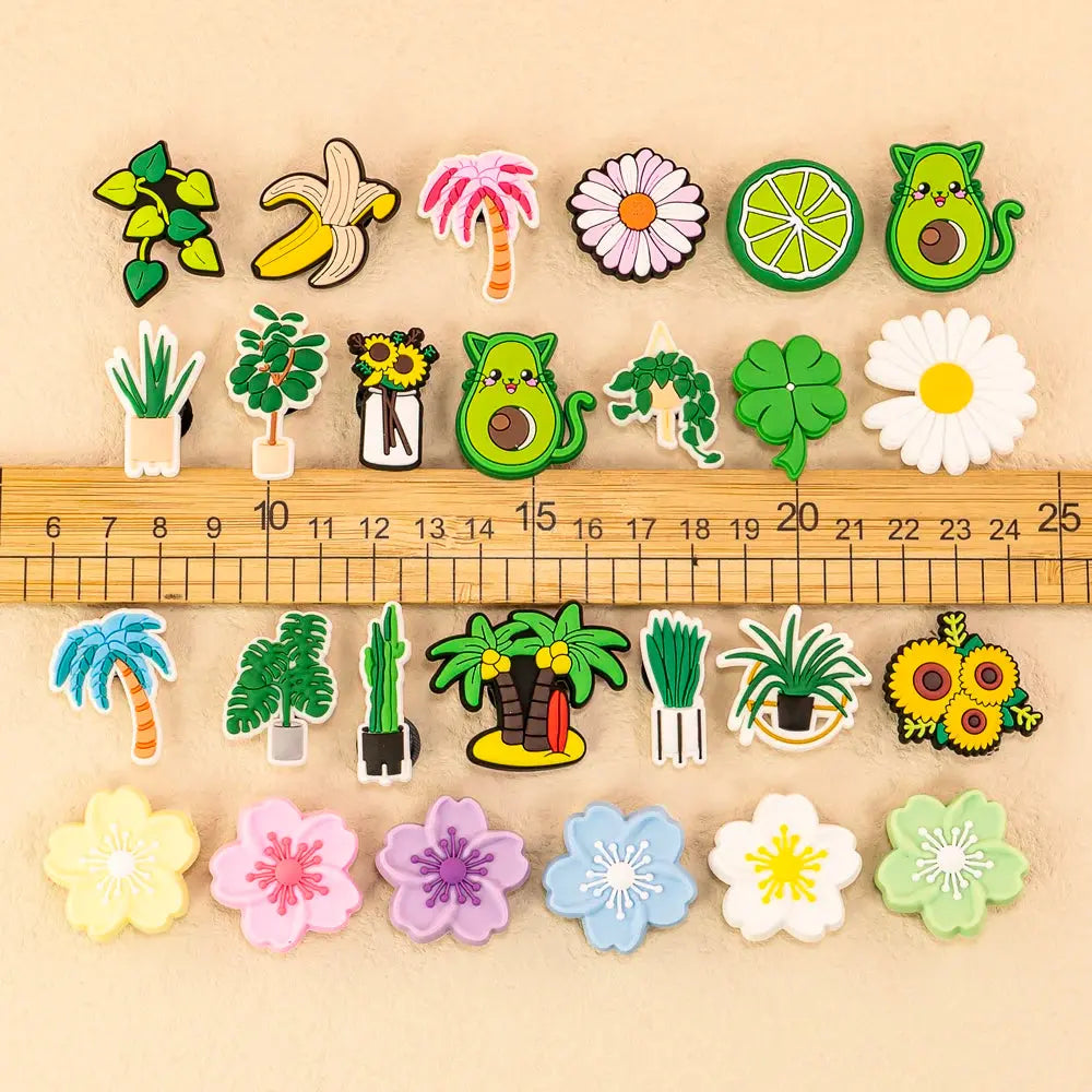 1pcs PVC All Plants Shoe Charms for Women Girls Kids Clog Accessories Fruit Flower Shoe Decorations Pins for Gift Sandal Buckles - Cheeky Fantail Finds