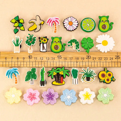 1pcs PVC All Plants Shoe Charms for Women Girls Kids Clog Accessories Fruit Flower Shoe Decorations Pins for Gift Sandal Buckles - Cheeky Fantail Finds