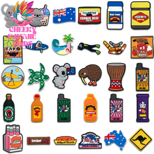 1pcs PVC Australia Style Shoe Charms Accessories Koalas Shoe Decorations Pins for Women Men Flag Gifts Clog Buckles Sandal - Cheeky Fantail Finds
