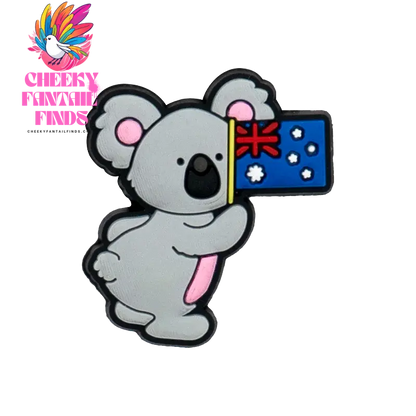 1pcs PVC Australia Style Shoe Charms Accessories Koalas Shoe Decorations Pins for Women Men Flag Gifts Clog Buckles Sandal - Cheeky Fantail Finds