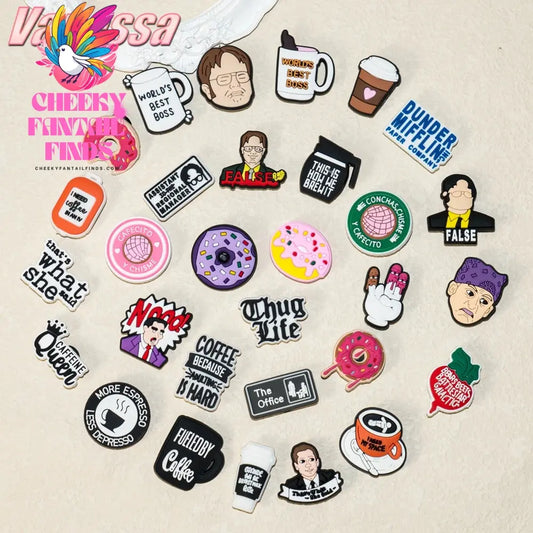 1pcs PVC Charms Coffee for Girls Office Shoe Accessories Pins for Clogs Sandals Adult Shoe Charms for Women Girls Faovr Gifts - Cheeky Fantail Finds